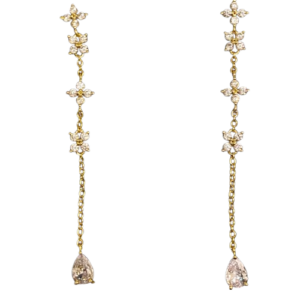 Orecchini a goccia con pendenti a nappa di catena in argento sterling S925